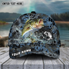 Maxcorners FishingBlue Kryptek Camo Pattern Sport Pattern Personalized Name 3D Cap (11 Breeds)
