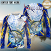 Maxcorners Fishing Water Splash Lightning Pattern Personalized Name, Team Name Long Sleeve Shirt (9 Breeds)