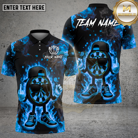 Maxcorners Darts Fire Cartoon Cool Streetwear Style Multicolor Options Personalized Name, Team Name 3D Shirt (4 Colors)
