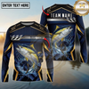 Maxcorners Fishing Black Gold Geometric Personalized Name, Team Name Long Sleeve Shirt (9 Breeds)
