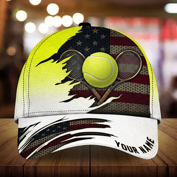 Maxcorners Torn Flag 3D Tennis Personalized Name Cap