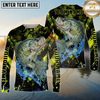 Maxcorners Fishing Neon Splash Personalized Name, Team Name Long Sleeve Shirt (9 Breeds)