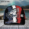 Maxcorners Fishing Paint Scratch American Flag Pattern Sport Pattern Personalized Name 3D Cap (11 Breeds)