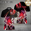 Maxcorners Bowling Shirt Neon Cyan Swirl Strike Multi Options Personalized Name, Team Name 3D Shirt