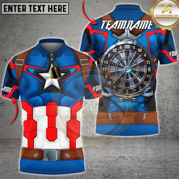Maxcorners Dartboard Superhero Patriot Steel Target Multiple Options Personalized Name, Team Name 3D Shirt