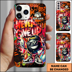 Maxcorners Bowling Phone Case Graffiti Bowling Character New Game Urban Style Personalized Name Phone Case