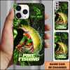 Maxcorners Fishing Green Flame Splash Golden Line Personalized Name 3D Phone Case (10 Fish Species)