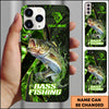 Maxcorners Fishing Green Flame Splash Golden Line Personalized Name 3D Phone Case (10 Fish Species)