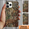 Maxcorners Whitetail Deer Leather Patch Hunting Camo Multicolor Options Personalized Name 3D Phonecase