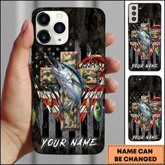 Maxcorners Tuna Fishing Camo Cross Fishing Lure Art Personalized Name Phone Case
