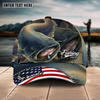 Maxcorners Fishing Fishing Make Me Happy Skinfish Flag Of US Sport Pattern Personalized Name 3D Cap (11 Breeds)