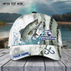 Maxcorners Fishing Skinfish Water Sport Pattern Personalized Name 3D Cap (11 Breeds)