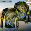 Maxcorners Fishing Neon Splash Personalized Name, Team Name Long Sleeve Shirt (9 Breeds)