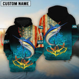Maxcorners Personalized Name Marlin Fishing Hoodie 3D