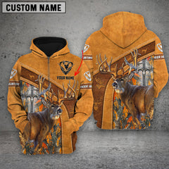 Maxcorners Custom Name Cross Hunting Deer ( Multicolor Option ) Shirt 3D All Over Printed Clothes