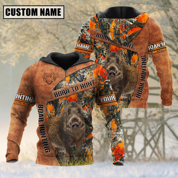 Maxcorners Personalized Name Loralle Born To Hunt Boar Hunting 3D All Over Printed Clothes