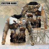 Maxcorners Custom Name Moose Hunting Camo Style Shirt 3D All Over Printed Clothes