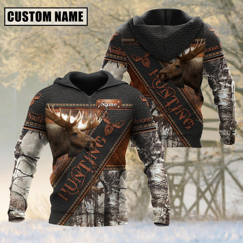 Maxcorners Custom Name Moose Hunting Leather 3D All Over Printed Clothes