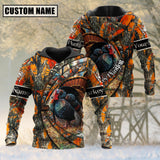 Maxcorners Custom Name Hunting Turkey Camo US Flag 3D All Over Printed Clothes