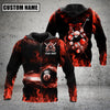 Maxcorners Billiards 8 Ball Fire Smoke Pattern Multicolor Option Customized Name 3D Hoodie