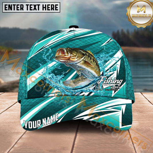 Maxcorners Fishing Scale Pattern Splash Water Personalized Name 3D Cap  (9 Breeds)