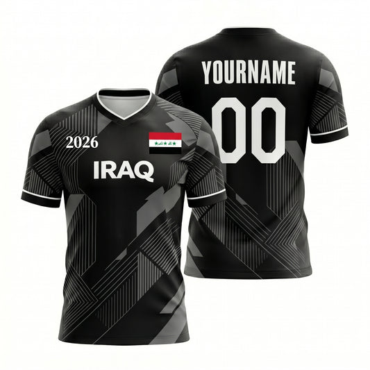 Maxcorners Personalized Iraq Soccer Supporter Shirt Custom 3D Football Fan Jersey Apparel