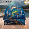 Maxcorners Fishing Texas Cross Christian Fishing Multi Options Personalized Name 3D Classic Cap (11 Fish Species)