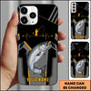 Maxcorners Fishing Heartbeat Angler Silhouette Design Personalized Name Phone Case (10 Fish Species)