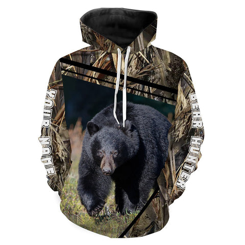 Maxcorners Black Bear Hunting Custom Name 3D All Over Print Shirts