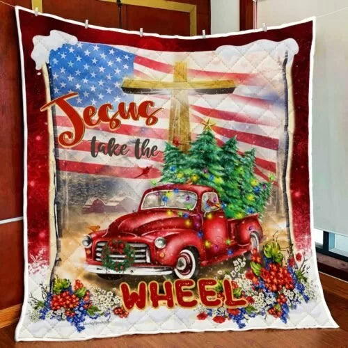 Maxcorners  Jesus Take The Wheel Quilt Blanket - Blanket
