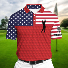Max Corners Red Pride Super Cool American Golf Man, Golf Polo Shirts Multicolor Custom Name Polo