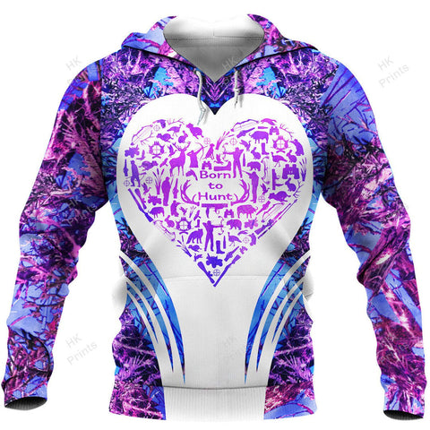 Maxcorners Hunting Heart Shape Purple Camouflage Hunting Apparels