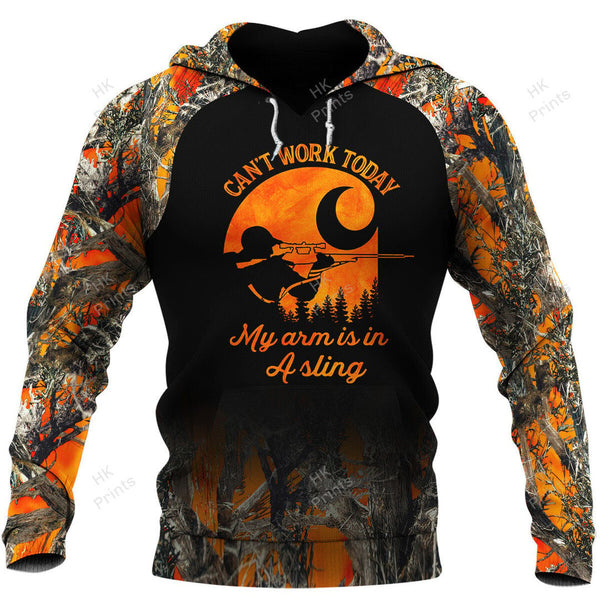 Maxcorners Can't Work Today Orange Camouflage Hunting Apparels