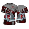 Maxcorners Ride With Pride Red Big Truck T Shirts, Truck Driver Custom Tee Shirt