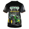 Maxcorners Green 3D Tractor Shirt Truck Driver Personalized Name T-Shirt