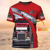 Maxcorners Red Big Truck T Shirts, Truck Driver Custom T-shirt