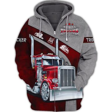 Maxcorners Trucker 3D All Over Printed Hoodie