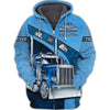 Maxcorners Navy Trucker 3D All Over Printed Hoodie