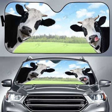 Maxcorners Holstein Cattle All Over Printed 3D Sun Shade