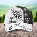 Maxcorners Heartbeat Dart Personalized Name 3D Cap