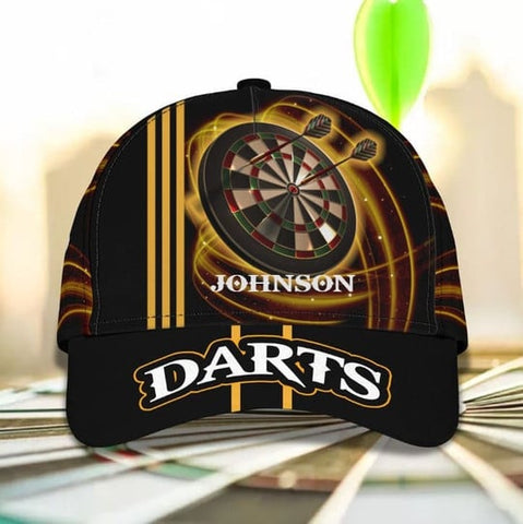 Maxcorners Dart Gold Personalized Name 3D Cap