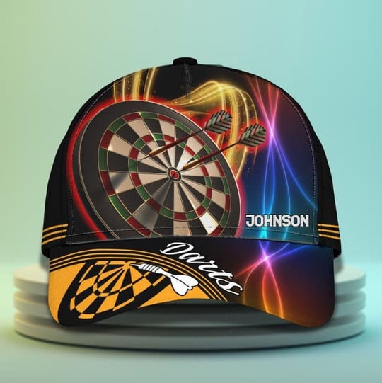 Maxcorners Darts Multicolor Personalized Name 3D Cap