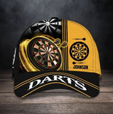 Maxcorners Darts Yellow Personalized Name 3D Cap