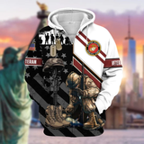 Personalized US Military Veteran Zip-Up Hoodie - Honoring Those Who Served