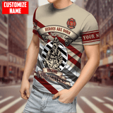 Maxcorners Personalized Firefighter Painted 3D Shirt
