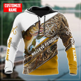 CUSTOM NAME WALLEYE FISHING CAMO 3D PRINT COMBO HOODIE SWEATPANTS