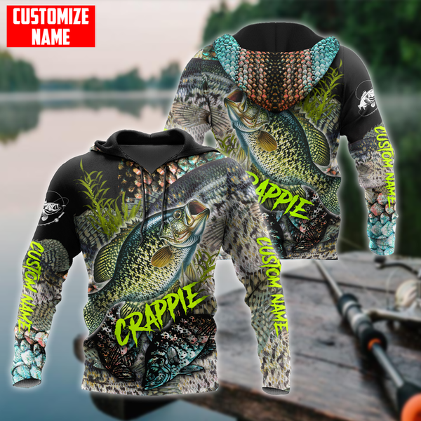 CRAPPIE ON SKIN FISHING CUSTOM NAME COMBO HOODIE SWEATPANTS