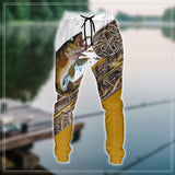 CUSTOM NAME WALLEYE FISHING CAMO 3D PRINT COMBO HOODIE SWEATPANTS