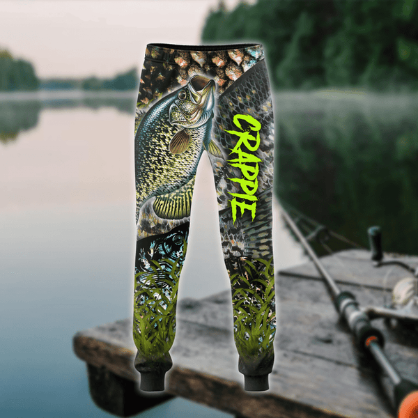 CRAPPIE ON SKIN FISHING CUSTOM NAME COMBO HOODIE SWEATPANTS