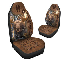 Maxcorners Moose Hunting Hold on Front Car Seat Cover